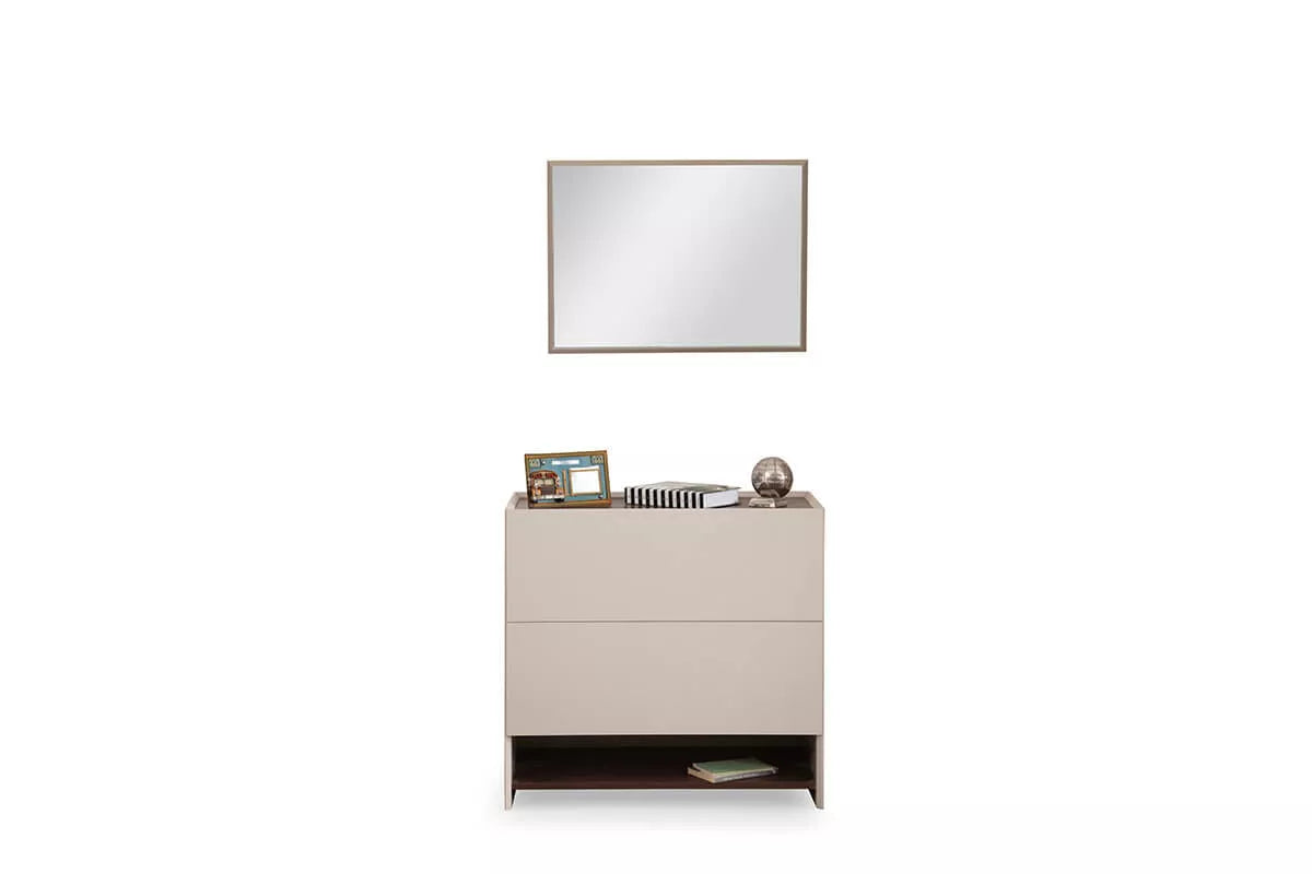 Mocca Chest Of Drawers With Mirror - Ider Furniture